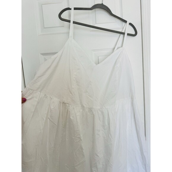 NWT Old Navy Lined White Cotton 3X Women’s Dress Sleeveless Pockets Summer Long - Picture 7 of 8